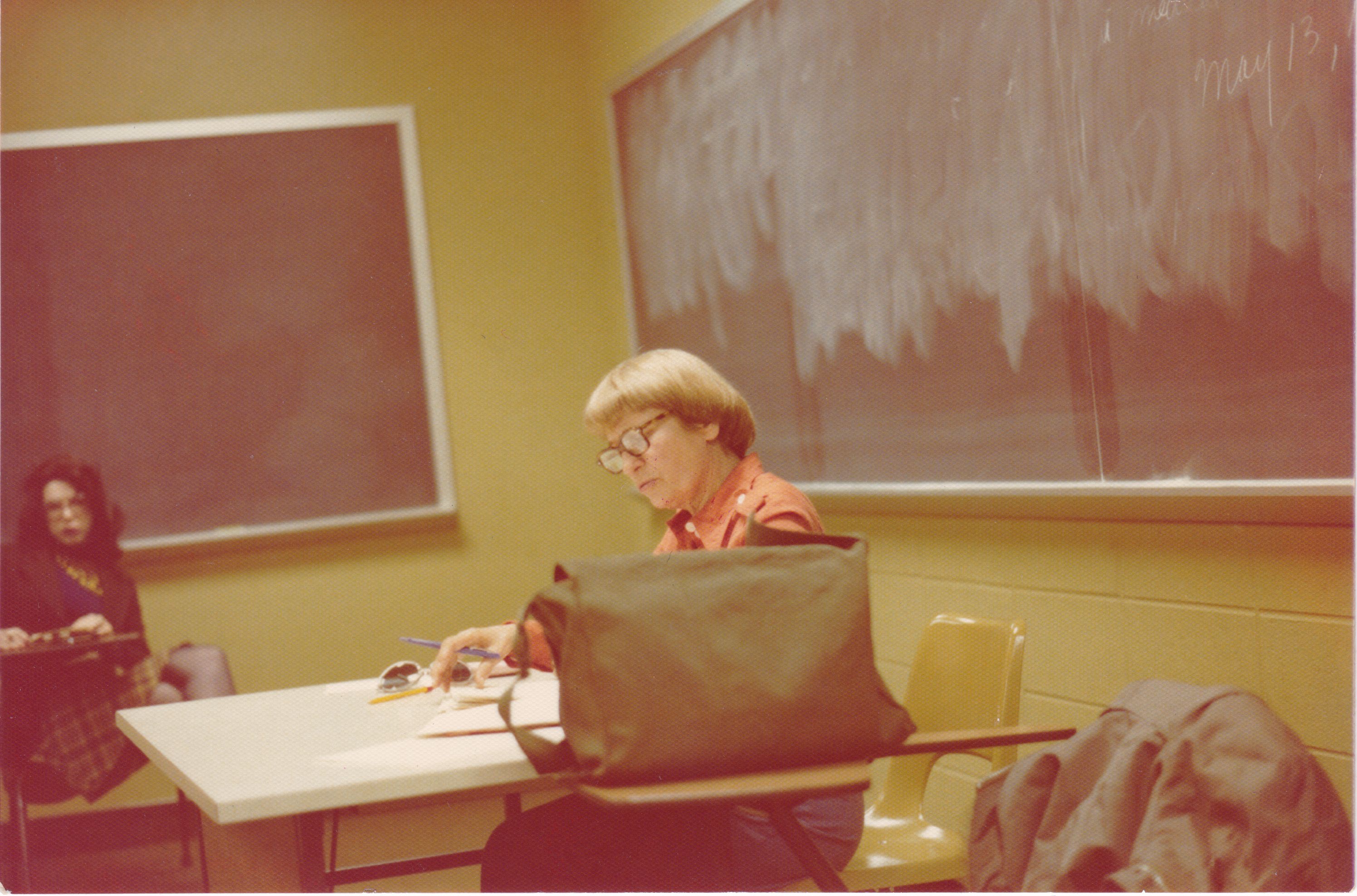 Hauser, teaching at Queens College, 1974